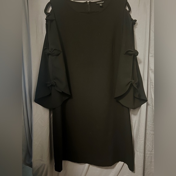 Worn Once, Women's|Black Dress|Bow Tie Cut Outs On Arms | Polyester | Size 6 - Picture 3 of 5